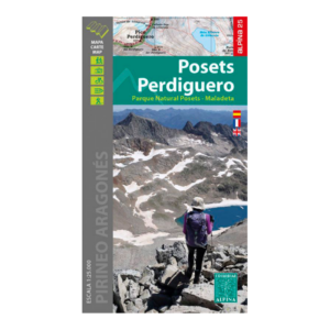 Carpeta del mapa excursionista de montaña Posets-Perdiguero a escala uno partido por veinticinco mil de la Editorial Alpina.
